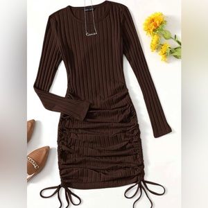 Brown long sleeve dress
